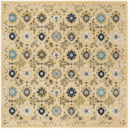 Safavieh 6 ft. 7 in. x 6 ft. 7 in. Square Evoke Power Loomed Rug, Gold & Ivory EVK210B-7SQ